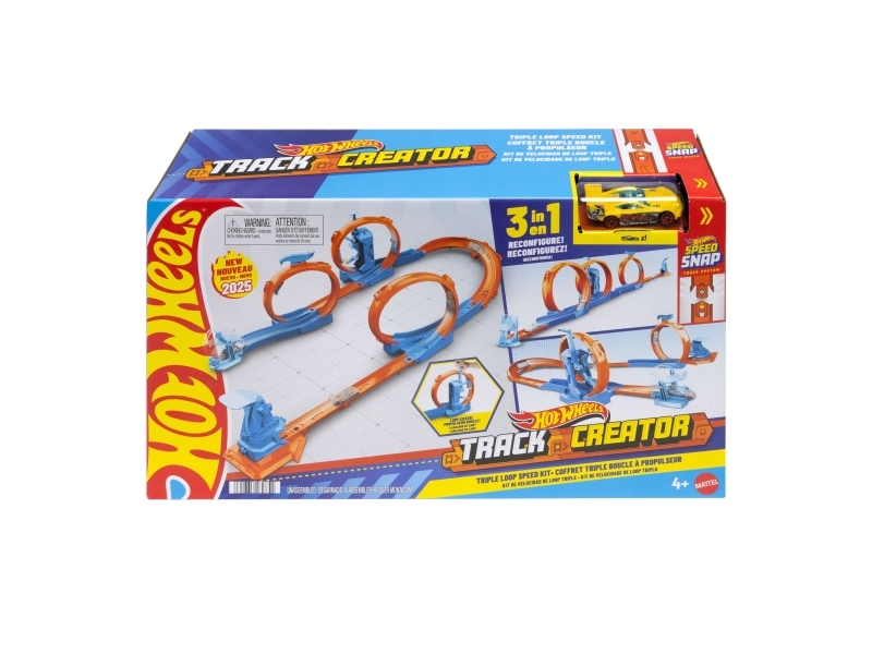 Hot Wheels Track Builder Track Creator Dreifach-Looping-Set, Fahrzeug- & Schienen-Set, 4 Jahr(E), Kunststoff, Mehrfarbig