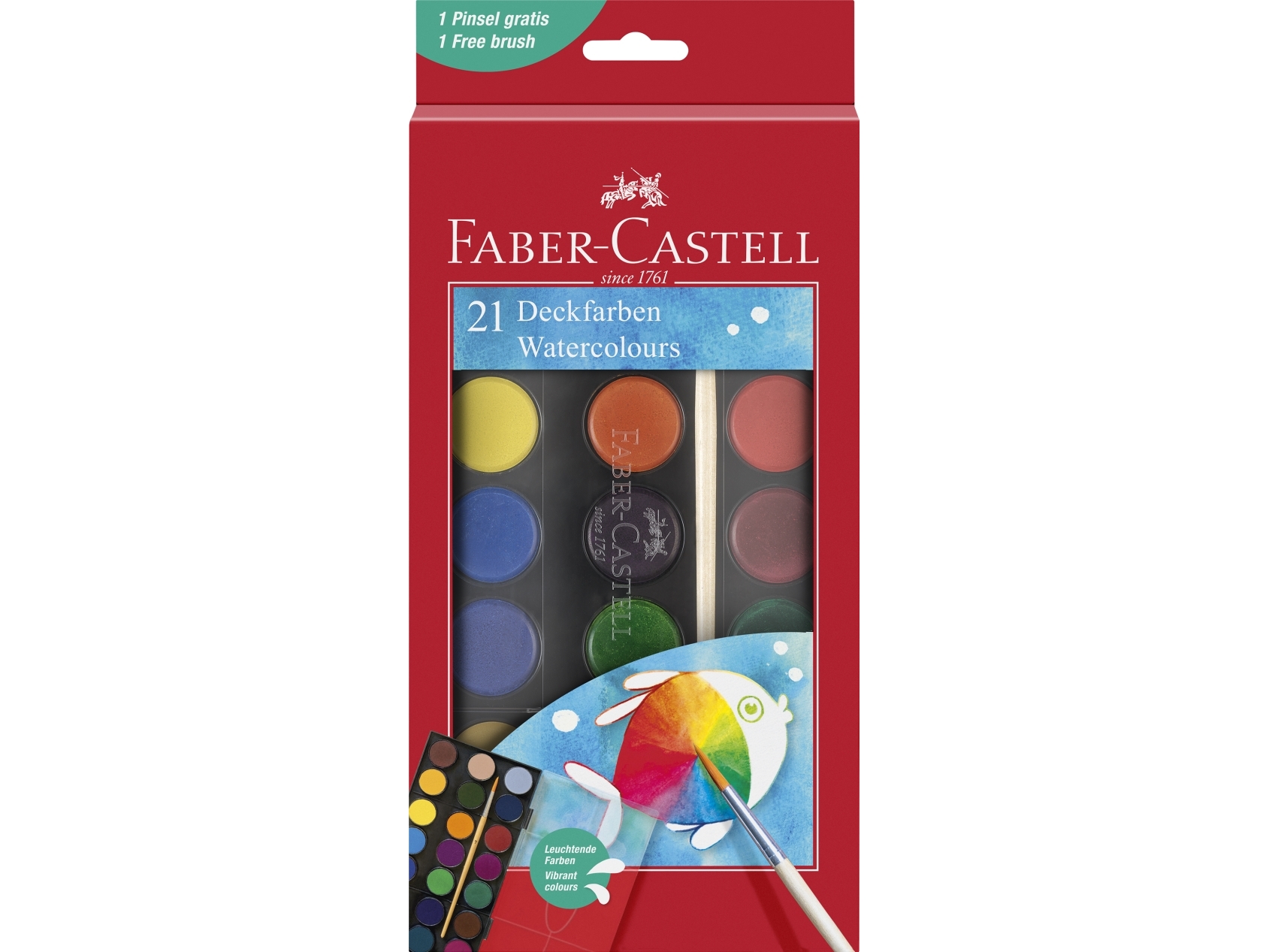 Daek färger akvarell 21 färger | Skola & Hobby - Solida färger - Färgkritonger för skolanvändning | GameStuff