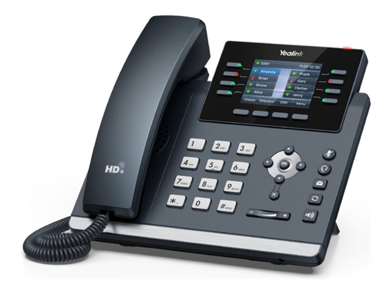 Yealink SIP-T44U - VoIP-telefon med nummerpresentation - 5-vägs samtalsförmåg - SIP, RTCP-XR, VQ-RTCPXR, SRTP - 12 linjer - klassiskt grå | Tele & GPS - Fast & IP telefoner - IP telefoner | GameStuff