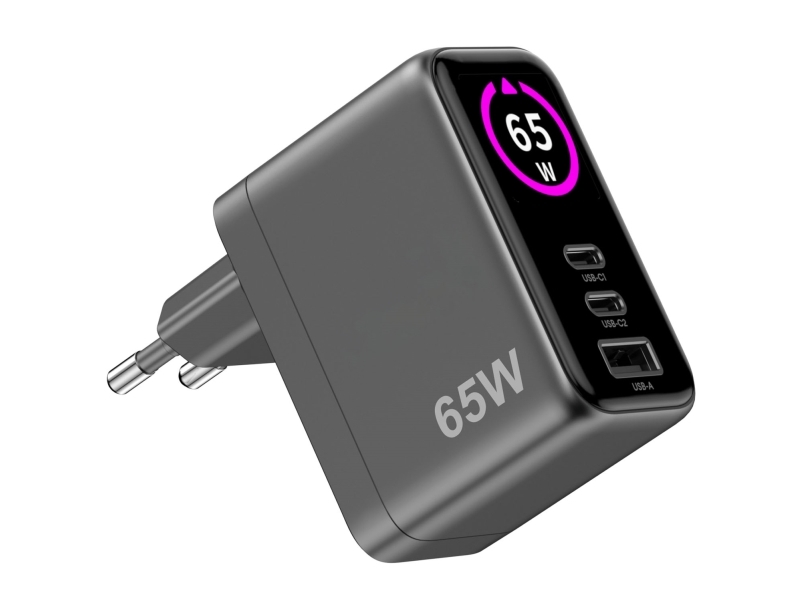 Laddare 65W Pd/Qc Med Display