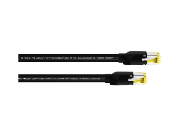 Cordial 15578, 2 M, Cat7a, S/Ftp (S-Stp), Rj-45, Rj-45, Sort