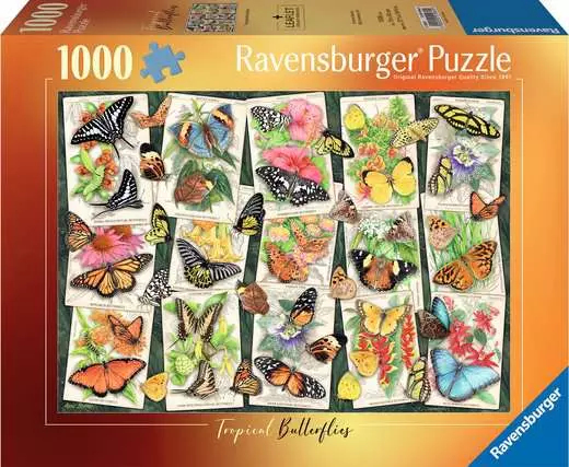 Mudpuppy Ravensburger Puslespil 1000 Brikker Eksotiske Sommerfugle