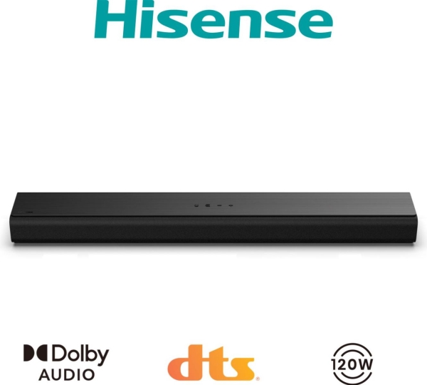 Hisense Hs1000, 2.0 Kanaler, 120 W, Dts Virtual:X, Dolby Audio, Dolby Digital Plus, Sort, Ledningsført, 100-240 V