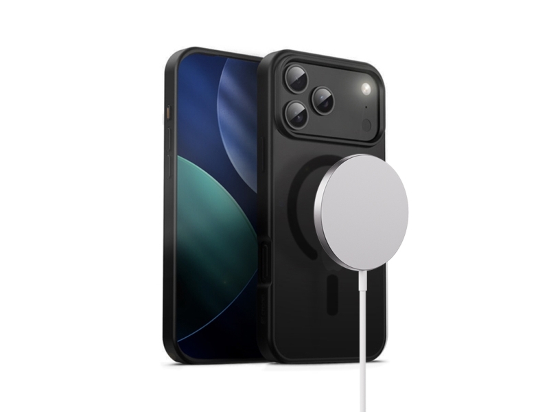Crong Hybrid Frost Mag Cover, Cover, Apple, Iphone 17 Pro Max, 17,5 Cm (6.9"), Sort, Gennemsigtig