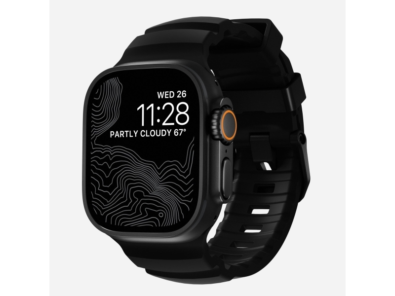 Nomad Rocky Point Band, Band, Smartwatch, Sort, Apple, Ultra / 46Mm, Læder, Titanium
