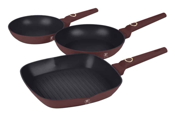Berlinger Haus BH-8049, Stegesæt, Sort, Bordeaux, Aluminium, Titanium Pro, 20 cm, 24 cm