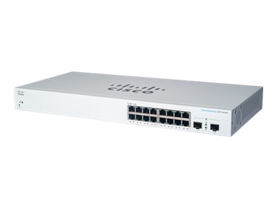 Cisco Business 220 Series Cbs220-16T-2G - Switch - Smart - 16 X 10/100/1000 + 2 X Gigabit Sfp (Uplink) - Monterbar På Stativ - Genproduceret
