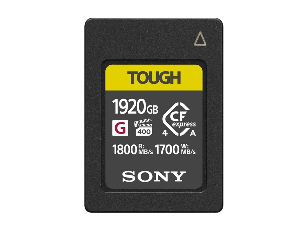 Sony Ceag1920t, 1.92 Tb, Cfexpress, 1800 Mb/S, 1700 Mb/S, Dust Resistant, Moisture Resistant, Black, Yellow