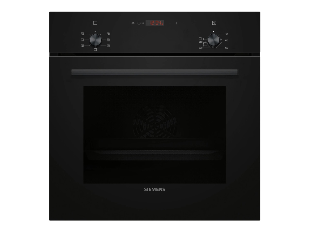 Siemens iQ100 HB013FBB1 - Ovn - til indbygning - niche - bredde: 56 cm - dybde: 55 cm - højde: 57.5 cm - Klasse A - sort
