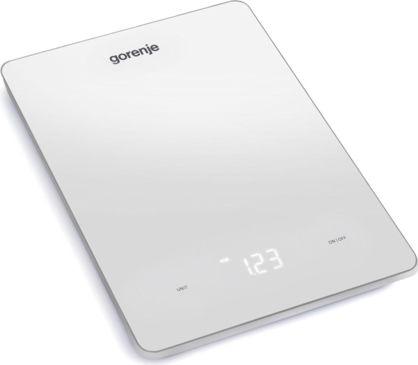 Gorenje Kt10lbw, Elektronisk Køkkenvægt, 10 Kg, 1 G, Hvid, Glas, Glas