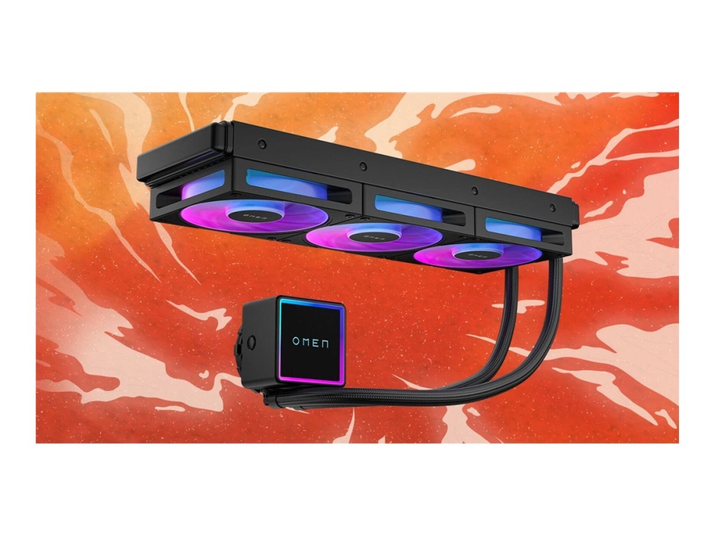 Hp Omen 360Mm Argb-Flüssigkeitskühler – Schwarz, Schwarz