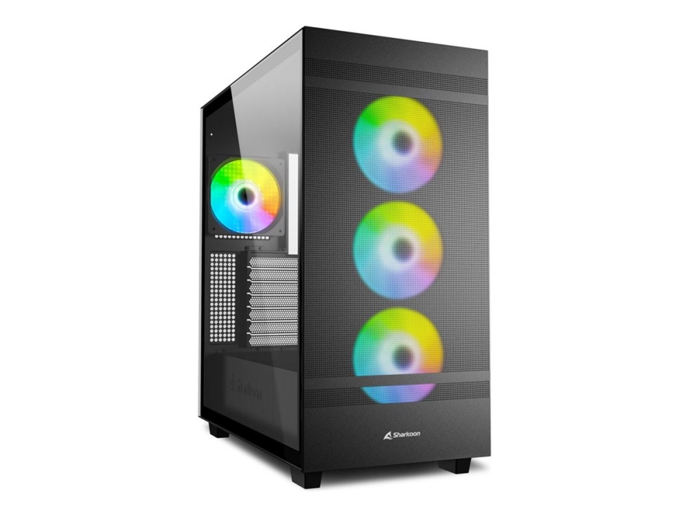 Sharkoon Rebel C50 Rgb Atx, Full Tower, Pc, Schwarz, Atx, Micro Atx, Mini-Itx, Metall, Gehärtetes Glas, Multi