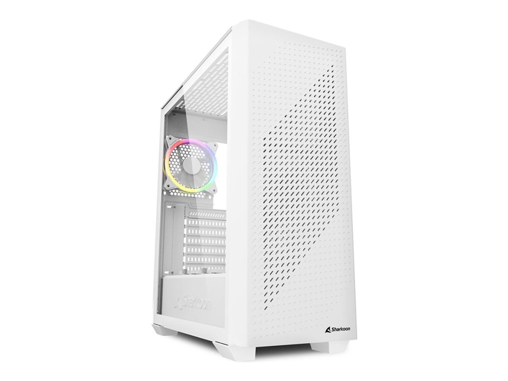 Sharkoon Vs9 Rgb, Midi Tower, Pc, Weiß, Atx, Micro Atx, Mini-Atx, Heimbüro, 15,8 Cm