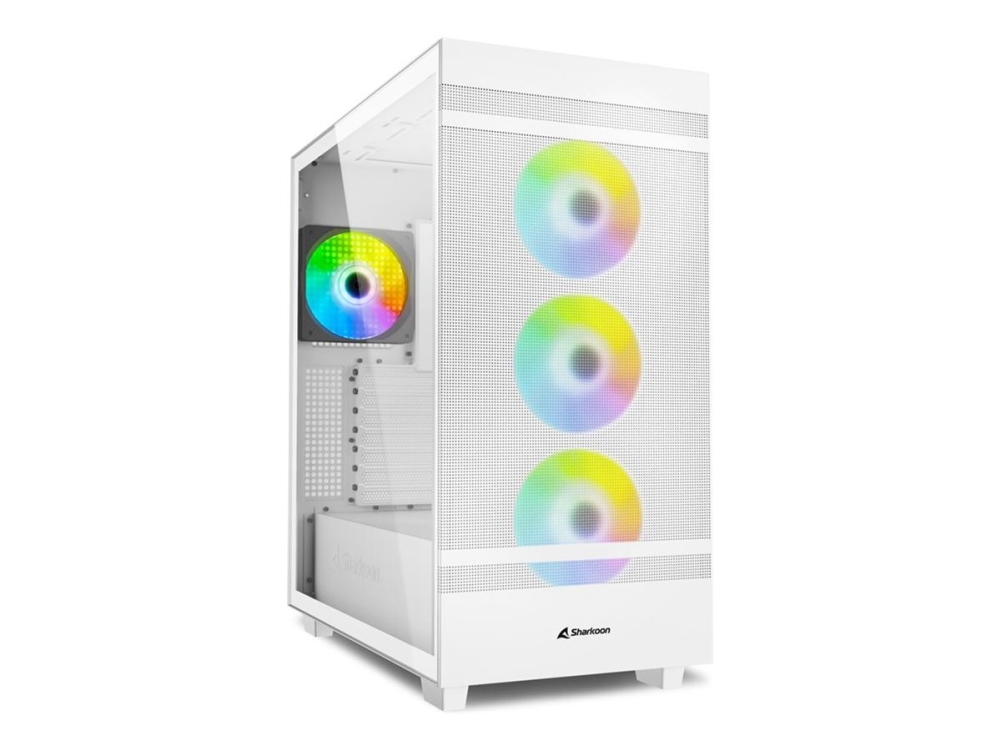 Sharkoon Rebel C50 Rgb Atx, Full Tower, Pc, Weiß, Atx, Micro Atx, Mini-Itx, Metall, Gehärtetes Glas, Multi