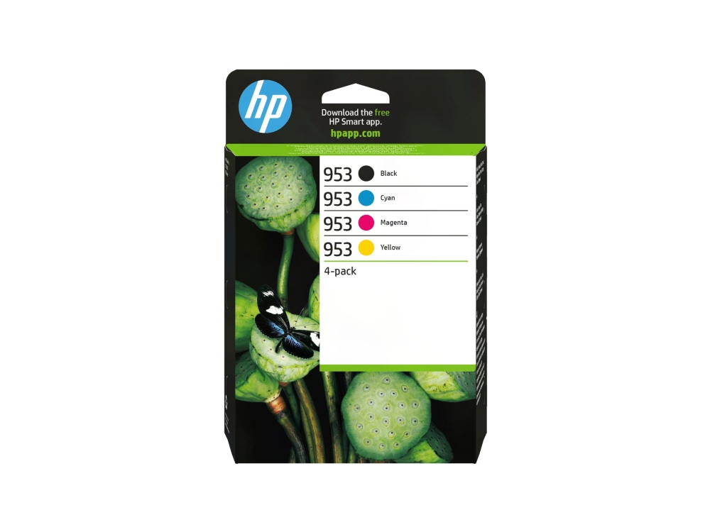 HP 953 - 4 pakker - sort, gul, cyan, magenta - original - blækpatron - for Officejet Pro 7740, 7740 Wide Format, 8210, 8216, 8218, 8710, 8715, 8720, 8725, 8730, 8740