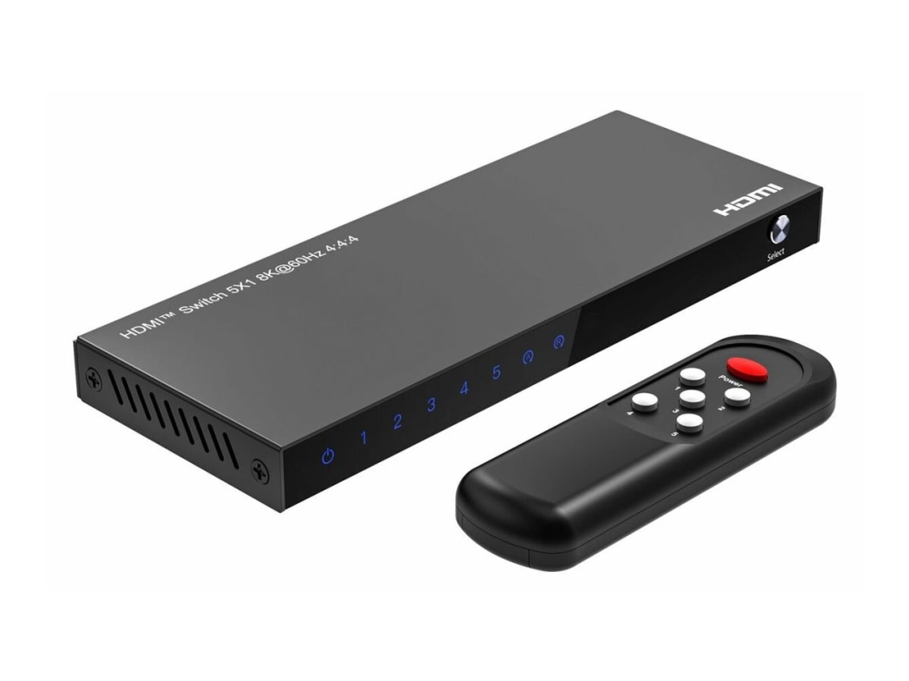 Microconnect - Video-/Audiosplitter - 8K60hz, Hdcp 2.3, With Remote Control - 5 X Hdmi - Desktop