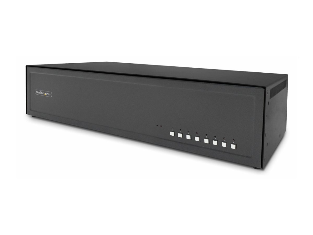 Startech.Com 8-Port Dual-Monitor Secure Kvm Switch, Displayport, 4K 60Hz, Niap 4.0 Zertifizierter Desktop Kvm Umschalter Für 8 Pcs Und 2 Monitore, Me