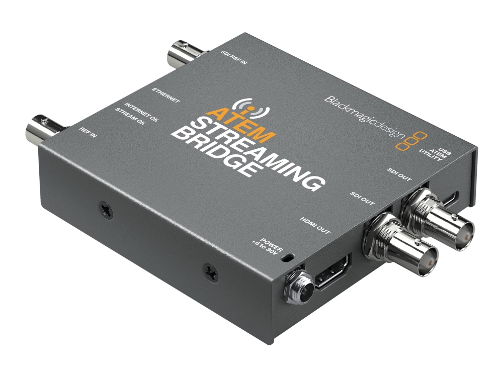 Blackmagic Design Atem Streaming Bridge, Aktiver Videokonverter, Grau, Windows 10, Windows 8.1, Mac Os X 10.14 Mojave, Mac Os X 10.15 Catalina, 1920