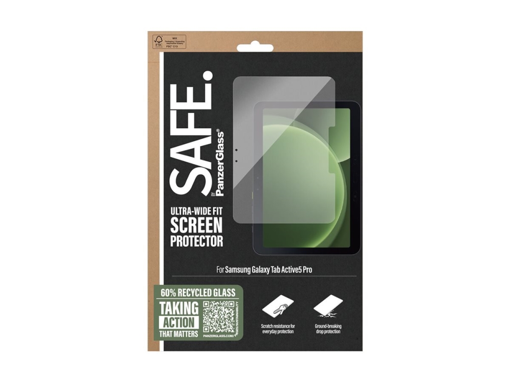 Safe. By Panzerglass - Skærmbeskytter For Tablet - Ultrabred Pasform - Glas - For Samsung Galaxy Tab Active5 Pro