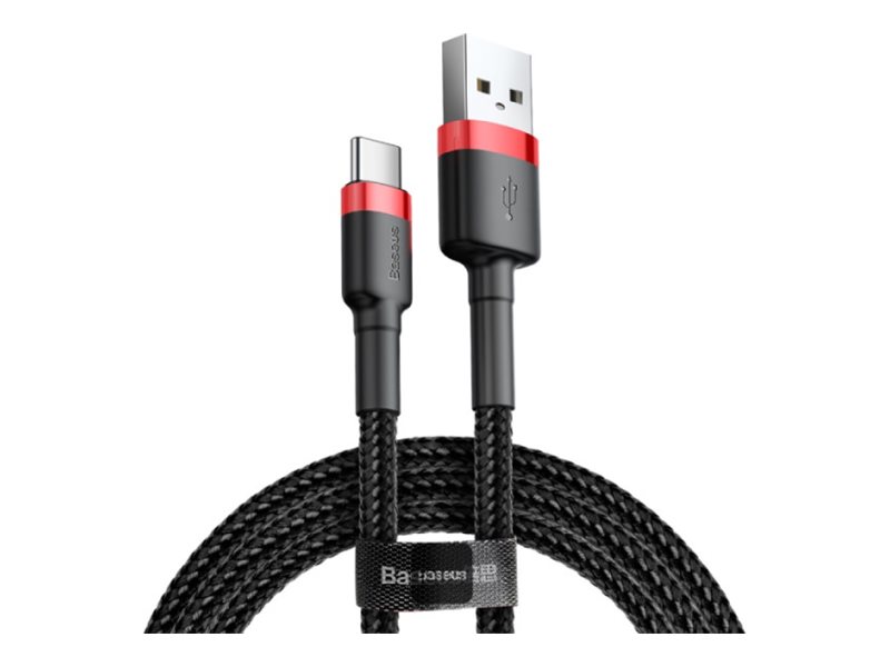 Baseus Cafule, 2 M, Usb A, Usb C, Sort, Rød