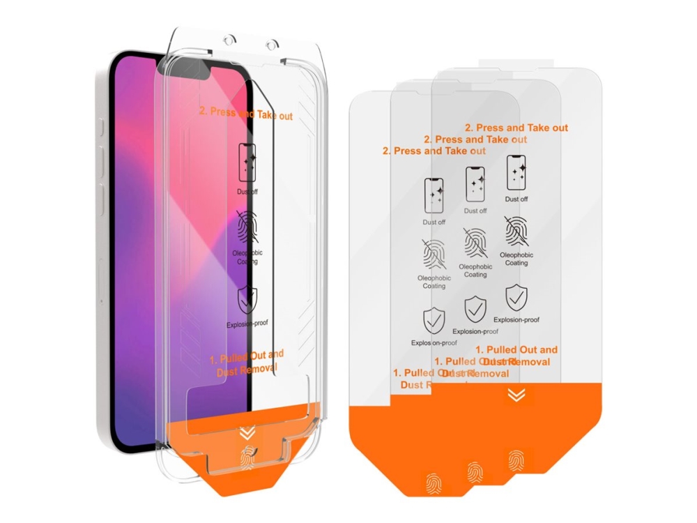 4Smarts Second Glass - Skærmbeskytter Kit For Mobiltelefon - Service Kit, Anti-Dust Applicator - 2.5D - Glas - Gennemsigtig - For Apple Iphone 13, 13
