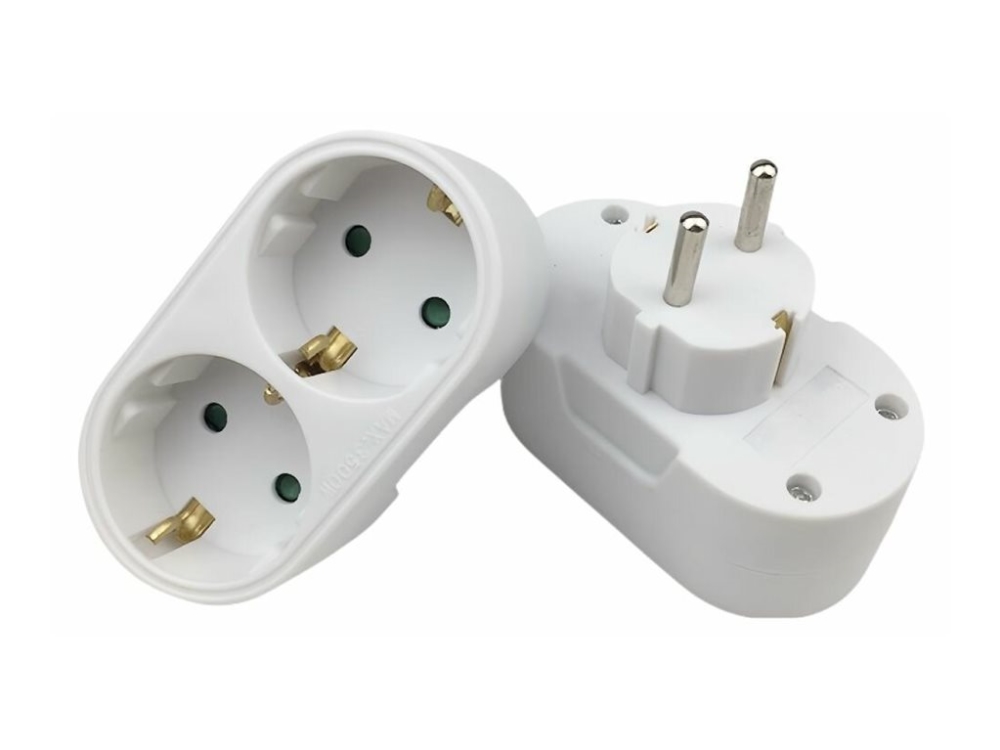 MicroConnect - Elkontakt - Typ F (hane) till Typ F (hona) - AC 230 V - vit | Datortillbehör - Laddare & Batterier - Nätaggregat adaptrar | GameStuff