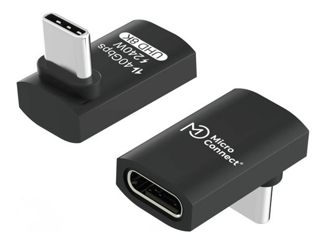 Microconnect Premium - Usb Adapter - 24 Pin Usb-C (Han) Vinklet Til 24 Pin Usb-C (Hun) Lige - Usb4 Gen3x2 - Usb Power Delivery (240 W), Op Til 40 Gbp