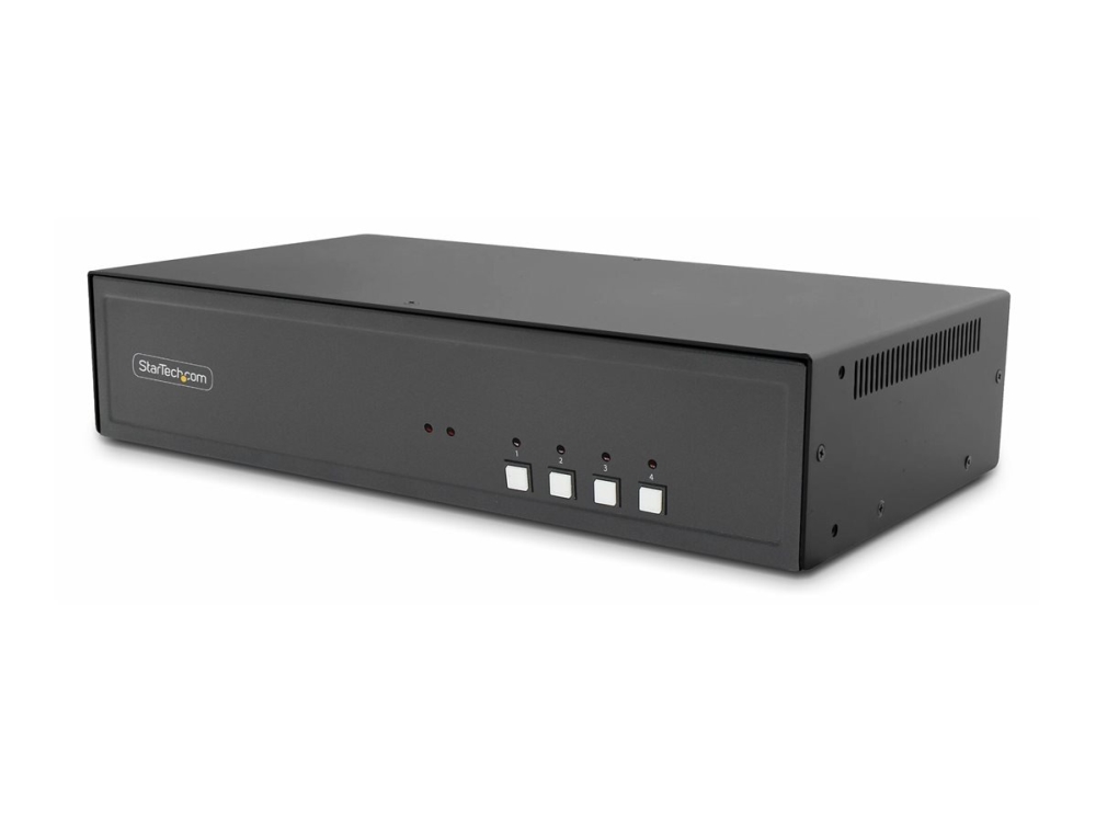 Startech.Com 4-Port Dual-Monitor Secure Kvm Switch, Hdmi-Displayport, 4K 60Hz, Niap 4.0 Zertifizierter Desktop Kvm Umschalter Für 4 Pcs Und 2 Monitor