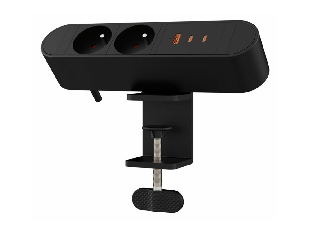 Microconnect - Stikdåse (Clamp-Mountable) - 5 / 9 / 12 / 15 / 20.3 V - 67 Watt - Input: Type E - Output-Stikforbindelser: 5 (2 X Cee 7/7, Usb, 2 X Us
