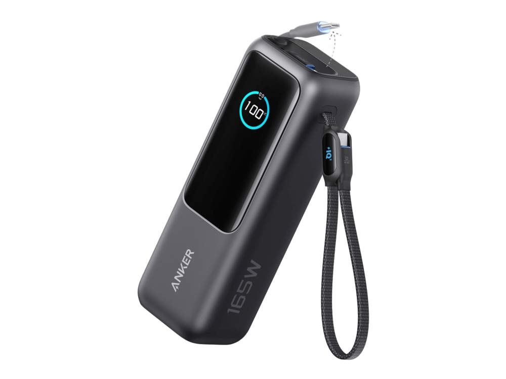 Anker - Power bank - built-in and retractable cables - 165 Watt - 25000 mAh - utgångskontakter: 3 - space black | Tele & GPS - Batteri & Laddare - Strömförsörjningsbanker | GameStuff