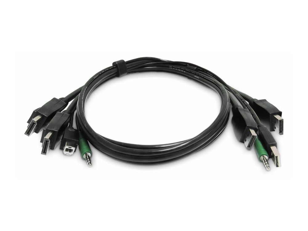 Startech.Com 1,8M Dual-Displayport Kvm Kabel, 2X Usb 2.0 A Zu B, 3,5Mm Audio, Universell Kompatibles Kombikabel Für Kvm Switch, Taa-Konform, 1,8 M, U