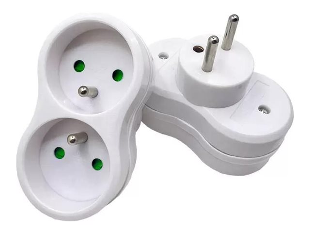 Microconnect - Strøm-Konnektor - Type E (Han) Til Power Cee 7/7 (Hun) - Hvid