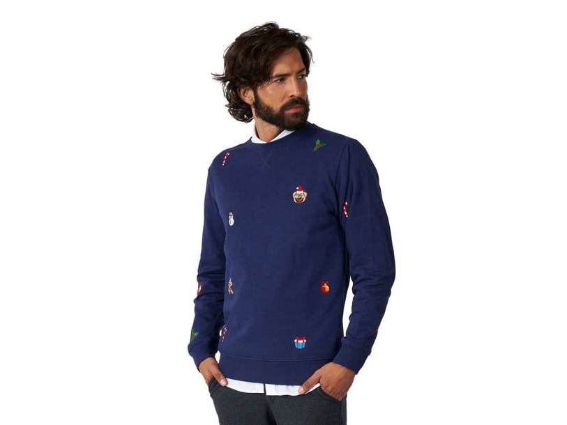 Weihnachtsbluse X-Mas Icons Navy