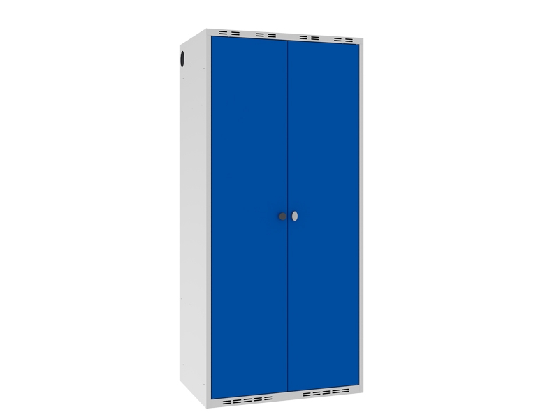 Garderobenschrank Pol, Gerader Deckel Und Blaue Türen