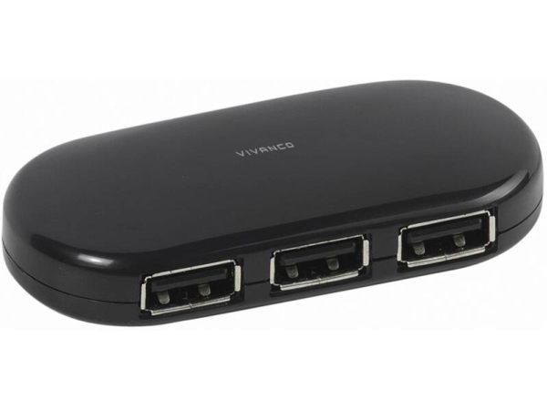 Vivanco Vvithub4usb, Usb 2.0, Usb 2.0 Type-A, 480 Mbit/S, Sort, 66 G, 1 Stk