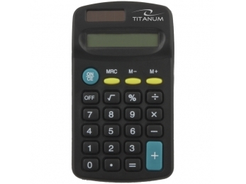 TITANUM TCL101 - Fickkalkylator - 8 siffror - solcellspanel, batteri | Kontorsmaskiner - Räknare - Kalkylatorer | GameStuff