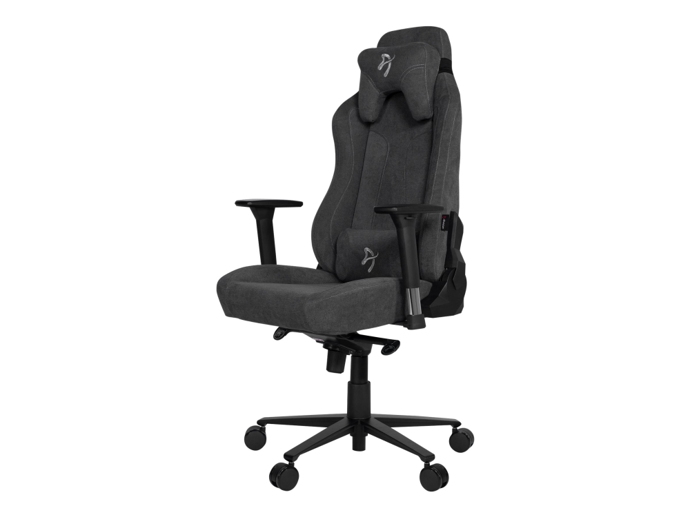 Arozzi Vernazza Soft Fabric - Stol - Ergonomisk - Armstøtter - T-Formet - Vippe - Drejeled - Metal, Aluminium, Tekstil - Sort, Mørkegrå