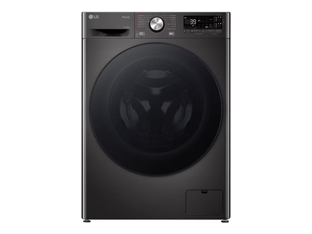 LG F4DR711S2BA - Tvättmaskin/torktumlare - Wi-Fi - bredd: 60 cm - djup: 62 cm - höjd: 85 cm - frontmatad - 11 kg - 1400 rpm - svart stål | Vitvaror - Tvätt & torkning - Tvätt-/torkningsmaskiner | GameStuff