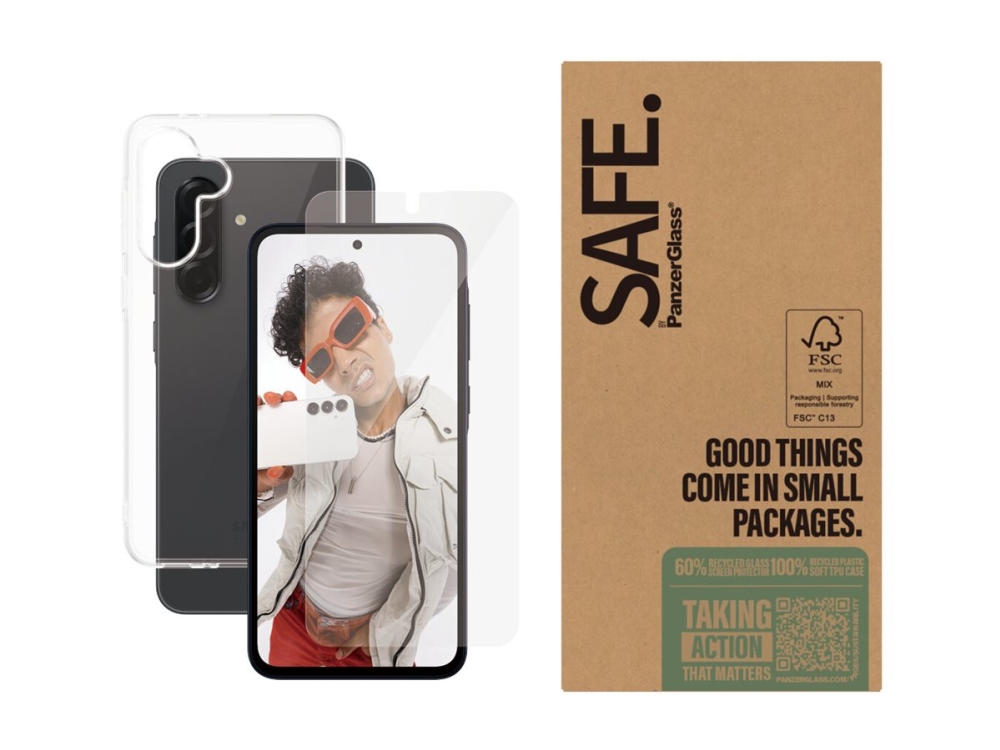 Safe. By Panzerglass - 2-I-1 Bundle - Bagsidecover Til Mobiltelefon - Polyetylen Tereftalat (Pet), 100 % Genbrugt Thermoplastisk Polyurethan (Tpu), 6