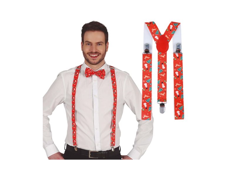 Rote Weihnachtshosenträger