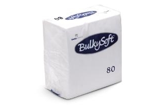 Serviet Bulkysoft 33X33 Cm 3-Lag 1/8-Falset Hvid,20 Pk X 80 Stk X 1 Stk/Krt