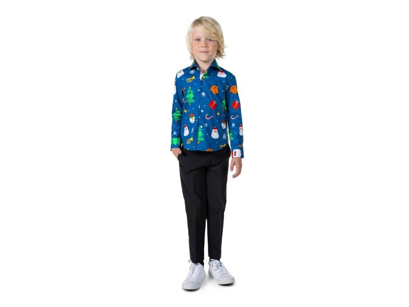 Blaues Weihnachtshirt Für Jungen