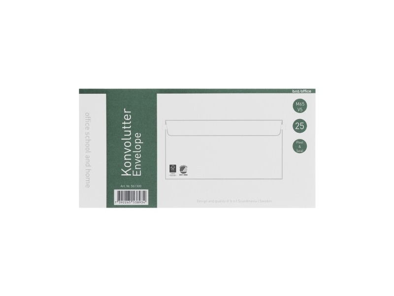 Noname, Langsiden Åben, Hvid Permanent (Dp 37), Peel&Seel Pakke A 25 Stk, 561300
