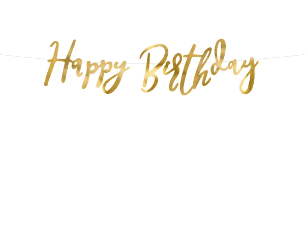 Partydeco Grl75-019M, Bunting Banner, Paper, Gold, Birthday, Wall, Boy/Girl