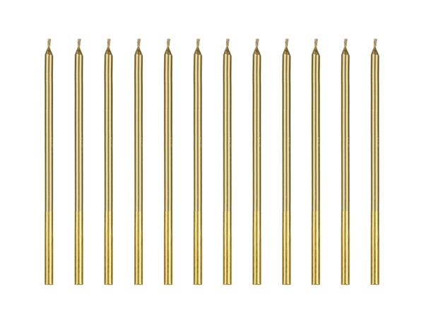 PartyDeco SCD-4-019, Ljus, Guld, 12 styck | Baby & barn - Inredning - Stearinljus | GameStuff