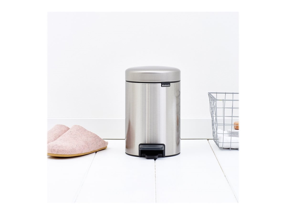 Brabantia newIcon - Skraldespand - fliplåg - 3 L - fodpedal - mat stål