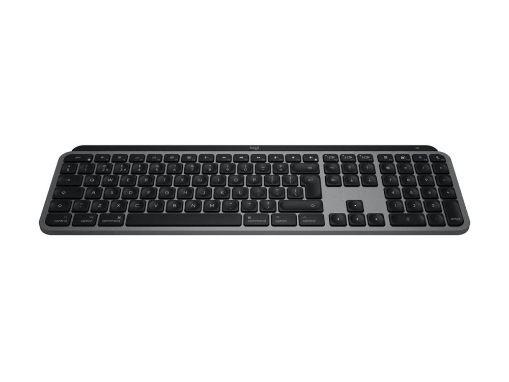 Logitech Master Series Mx Keys S For Mac - Tastatur - Full Size - Bagbelyst - Trådløs - Bluetooth Le - Azerty - Fransk - Bleg Grå