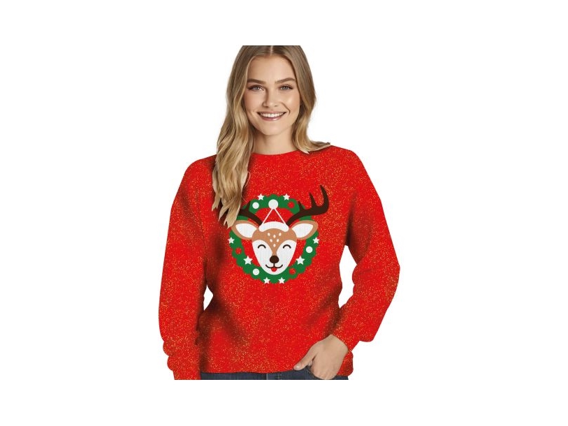 Rote Weihnachtsbluse Mit Rentier