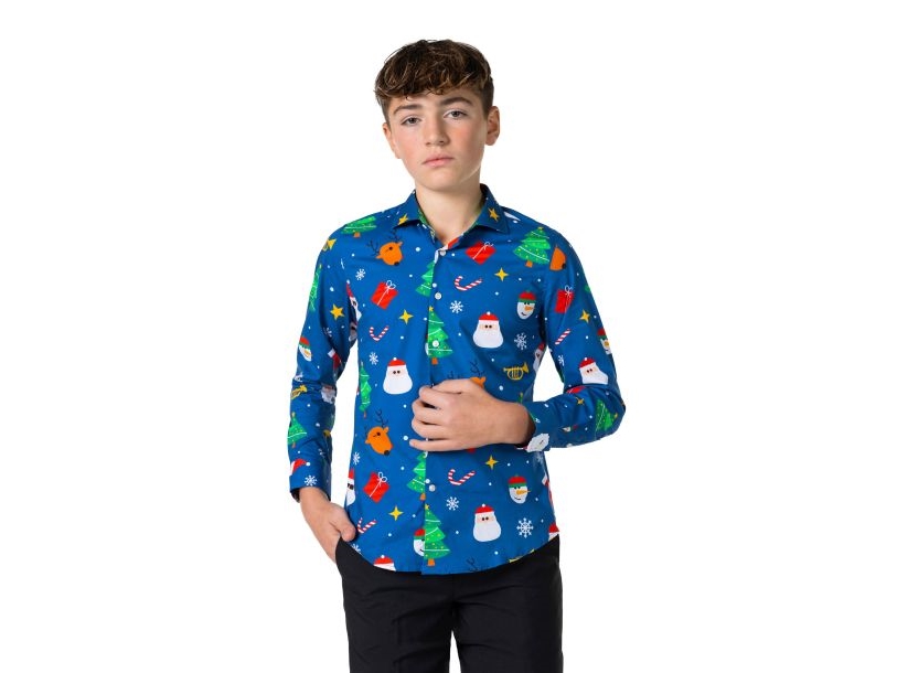 Blaues Weihnachtsshirt Für Teenager