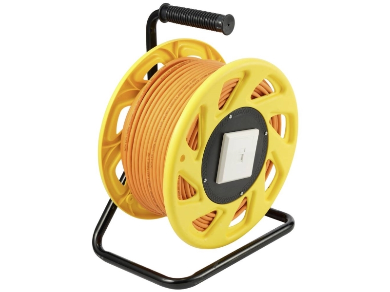 Renkforce Rj45 Netværk Kabeltromle Cat 7A S/Ftp 90.00 M Orange Rund